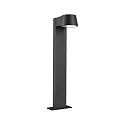 Paulmann LED Pollerleuchte CAPEA, IP44, 50cm, 6W 2200K 450lm 98°, schaltbar, Aluminium, anthrazit / klar