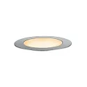 PLUG & SHINE LED Boden-Einbauleuchte FLOOR, IP67, Ø 7cm, 2W 2200K 90lm 90°, insektenfreundlich, silber