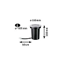 Paulmann Outdoor LED Boden-Einbauleuchte GOLDLICHT, IP65, Ø 11cm, inkl. GU10 LED 4.3W 2200K 320lm 38°, belastbar bis 500kg, Edelstahl