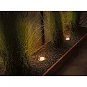 Paulmann Outdoor LED Boden-Einbauleuchte GOLDLICHT, IP65, Ø 11cm, inkl. GU10 LED 4.3W 2200K 320lm 38°, belastbar bis 500kg, Edelstahl