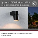 Paulmann Outdoor LED Wandleuchte KIMU, IP44, 230V, CRi>90, schaltbar, kardanisch, anthrazit, 9.5W 2200K 500lm 70°