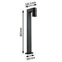 Paulmann Outdoor LED Pollerleuchte KIMU, IP44, 230V, 1-flammig, CRi>90, schaltbar, kardanisch, anthrazit, 7.8W 2200K 500lm 70°