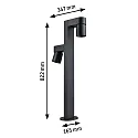 Paulmann Outdoor LED Pollerleuchte KIMU, IP44, 230V, 2-flammig, CRi>90, schaltbar, kardanisch, anthrazit, 2x 7.8W 2200K 500lm 70°