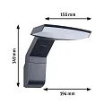 Paulmann outdoor wall luminaire ZERENA with sensor, insect friendly, sea-air resistant IP44, anthracite 