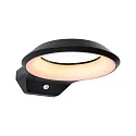 LED Außenwandleuchte ANELA, IP44, rund, mit PIR-Sensor, Seeluft resistent, schaltbar, anthrazit, 15W 2200/3000K 700lm