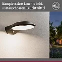 LED Außenwandleuchte ANELA, IP44, rund, mit PIR-Sensor, Seeluft resistent, schaltbar, anthrazit, 15W 2200/3000K 700lm