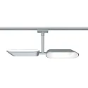 Paulmann 1-Phasen LED Schienenspot URAIL DIPPER, 2x 10W 2700K, voll rotierbar, dimmbar, Chrom matt/Weiß