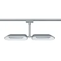 Paulmann 1-Phasen LED Schienenspot URAIL DIPPER, 2x 10W 2700K, voll rotierbar, dimmbar, Chrom matt/Weiß