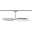 Paulmann 1-Phasen LED Schienenspot URAIL DIPPER, 2x 10W 2700K, voll rotierbar, dimmbar, Chrom matt/Weiß