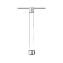pendant luminaire URAIL ALDAN LED with lens optics, chrome matt, black dimmable