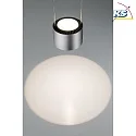 Paulmann pendant luminaire URAIL ALDAN LED with lens optics, chrome matt, black dimmable