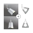 Paulmann shade ALVARO URail DecoSystems, chrome matt, white