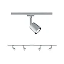 Paulmann spot URAIL COVER with feed-in option, set of 4 GU10, chrome, chrome matt dimmable