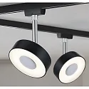 Paulmann 1-Phasen LED Schienenspot URAIL CIRCLE, 230V, 5W 2700K 210lm 90°, dreh- und neigbar, dimmbar, Schwarz matt / Chrom