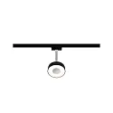 Paulmann 1-Phasen LED Schienenspot URAIL CIRCLE, 230V, 5W 2700K 210lm 90°, dreh- und neigbar, dimmbar, Schwarz matt / Chrom