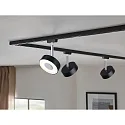 Paulmann 1-Phasen LED Schienenspot URAIL CIRCLE, 230V, 5W 2700K 210lm 90°, dreh- und neigbar, dimmbar, Schwarz matt / Chrom