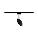 Paulmann 1-Phasen Schienenspot URAIL SPHERE, 230V, 7.4W 2700K, Kunststoff, dimmbar, Schwarz matt / Chrom