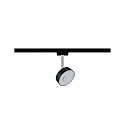 Paulmann 1-Phasen Schienenspot URAIL CIRCLE, 230V, 5W 4000K 160lm 90°, dreh- und neigbar, dimmbar, Schwarz matt / Chrom