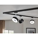 Paulmann 1-Phasen Schienenspot URAIL CIRCLE, 230V, 5W 4000K 160lm 90°, dreh- und neigbar, dimmbar, Schwarz matt / Chrom