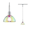 Paulmann 1-Phasen Pendelleuchte URAIL SARRASANI, 230V, E14 max. 20W, Chrom matt / Dichroitisches Glas