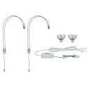 Paulmann 2er-Set Galeria Spiegelleuchte LED II, mit Bogenhalterung, inkl. 2x GU5.3 4W 2700K 230lm 38°, Chrom