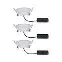 Paulmann recessed luminaire SUON DIM-TO-WARM Dim-To-Warm, set of 3 IP44, satin, white dimmable 480lm 2000K