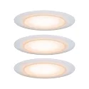 Paulmann recessed luminaire SUON DIM-TO-WARM Dim-To-Warm, set of 3 IP44, satin, white dimmable 480lm 2000K