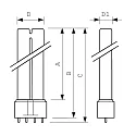 Philips Niederdruck-Quecksilberdampf Entladungslampe TUV PL-L 1CT/25, 4P, 24W