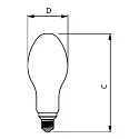 Philips LED lamp TFORCE CORE LED HPL 24.5W E27 840 FR switchable matt E27 24,5W 4000lm 4000K 300° CRI >80  mat