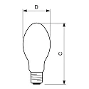 Philips sodium vapour lamp MST SON APIA PLUS XTRA 1SL/12 BD90 E40 154W 17600lm 2000K dimmable