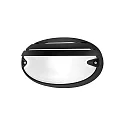 Performance in Lighting Wandleuchte CHIP OVALE 25 GRILL, E27, 1x21W, TC-TSE, IP55, IK06, Glas opal, schwarz