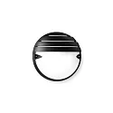 Wandleuchte CHIP TONDO 25 GRILL, E27, 1x21W, TC-TSE, IP55, IK06, Glas opal, schwarz