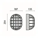 Performance in Lighting Wandleuchte EKO+19/G, E27, 1x60W, A60, IP66, IK10, anthrazit / Glas opal