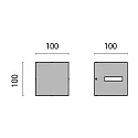 Performance in Lighting LED Wandleuchte QUASAR 10 1WB, 3,5W, 4000K, 122lm, IP44, IK02, statisch, Glas opal, grau
