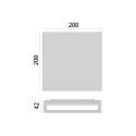 Performance in Lighting LED Wandleuchte MIMIK 20 FLAT M, 13,5W, 3000K, 960lm, IP65, IK06, statisch, Glas opal, anthrazit
