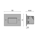 wall recessed luminaire INSERT+ ZERO / 107x49MM asymmetrical, static IP65