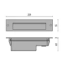 Performance in Lighting wall recessed luminaire INSERT+ 1 / 224x55MM asymmetrical, static IP65, anthracite 
