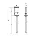 Performance in Lighting LED Spot FOCUS+ ZERO KIT S/EW, 10W, 3000K, 611lm, IP65, IK06, inkl. Erdspieß, statisch, anthrazit / Glas transparent