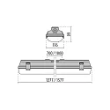 Performance in Lighting LED Feuchtraumleuchte ACRO+ EQ236 HO, 59W, 4000K, 8100lm, IP66, IK03, statisch, grau / opal