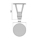 Performance in Lighting LED Mastleuchte HEDO+FT C/EW, 43W, 4000K, 4851lm, IP66, IK08, statisch, anthrazit / Glas transparent
