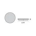 Performance in Lighting wall and ceiling luminaire WL 270 OPAL ROUND static IP20, silver, lacquered dimmable