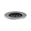 LED Boden-Einbauleuchte CRICKET+ 15 C/M, IP67 IK09, 14W 3000K 1125lm, statisch, Edelstahl / Glas transparent