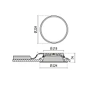 Performance in Lighting LED Downlight DL ROUND MAXI, 19W, 3000K, 2895lm, IP20, IK07, DALI, silber / Glas transparent
