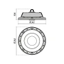 Performance in Lighting LED Hallenpendelleuchte A+ 100 C/EW, 100W, 4000K, 13903lm, IP65, IK08, dimmbar 1-10V, schwarz