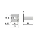Performance in Lighting Sockel PIASTRA HU für LED Pollerleuchte MIMIK 10 POST, 13 x 13cm, Edelstahl, anthrazit