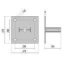 Performance in Lighting base plate for outdoor stand luminaires MIMIK 10 POST FR, anthracite, metallic
