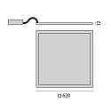 Performance in Lighting LED panel PLATO SQUARE 625 MULTIPOWER static, 41W 4890lm 3000K >80° >80° CRI 80-89
