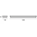Performance in Lighting LED Aufbauleuchte WL1200 OPAL, IP20/IP54 IK10, 120x13cm, 28/37W (multi) 3000/4000K (CCT-Switch) 4680lm, durchverdrahtet