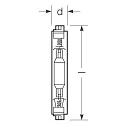 RADIUM Kompakt-HM-Lampe / Quarzbrenner HRI-TS 400W/D/PRO/230/FC2, Ø 3.3cm / 20.6cm, Sockel Fc2 (2-fach), 230V AC, 420W 5500K, klar