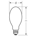 RADIUM LED HPM-Retrofit, RL-HRL80 840/F/E27 EM für Quecksilberdampflampen, KVG / 230V AC, E27, 24W 4000K 4000lm 330°, schaltbar, matt